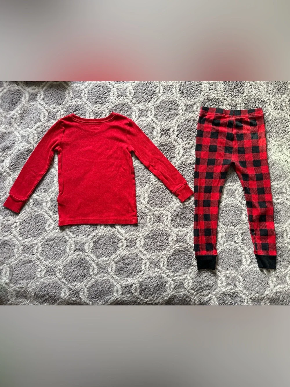 Old Navy Jolly Crew Toddler 4T Red & Black Plaid Pajama Set